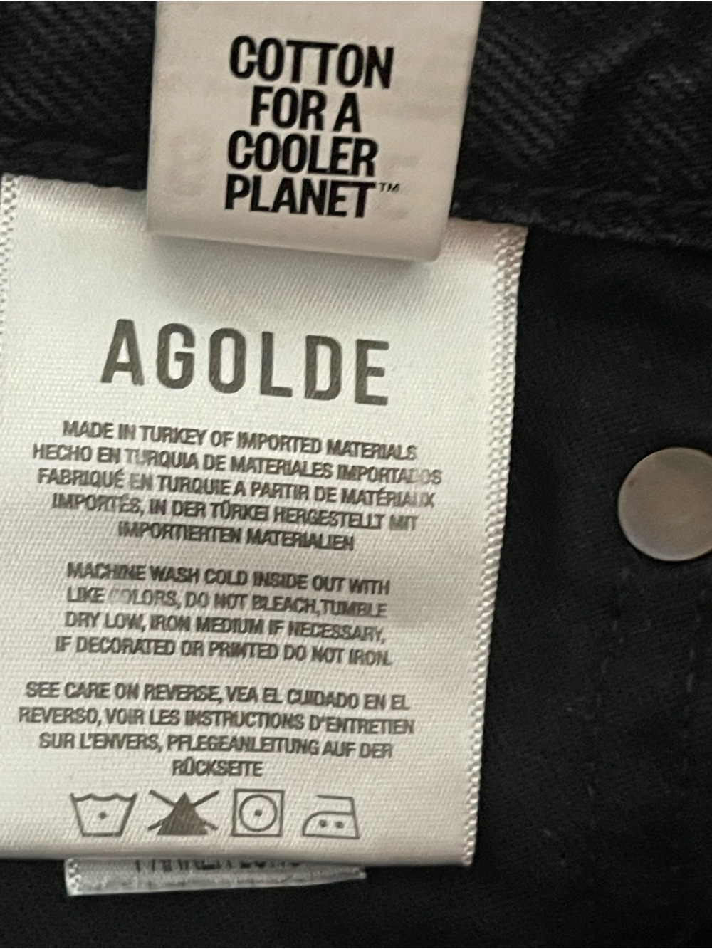 AGOLDE Parker Long Fright Black Denim Shorts Size 26 Button Fly Raw Hem - Picture 6 of 6